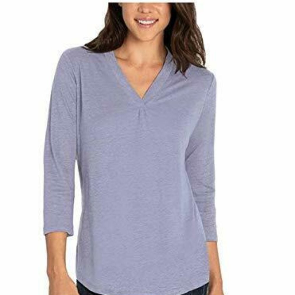 Orvis Ladies' Linen Blend Top, Lilac  Size L